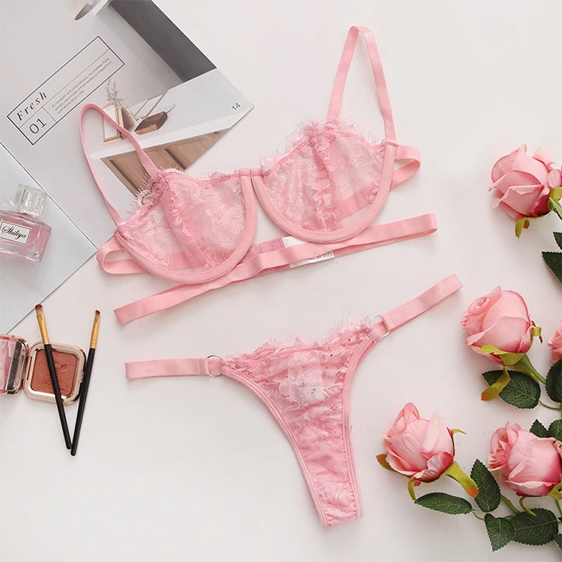 Rose Whisper Lace Set