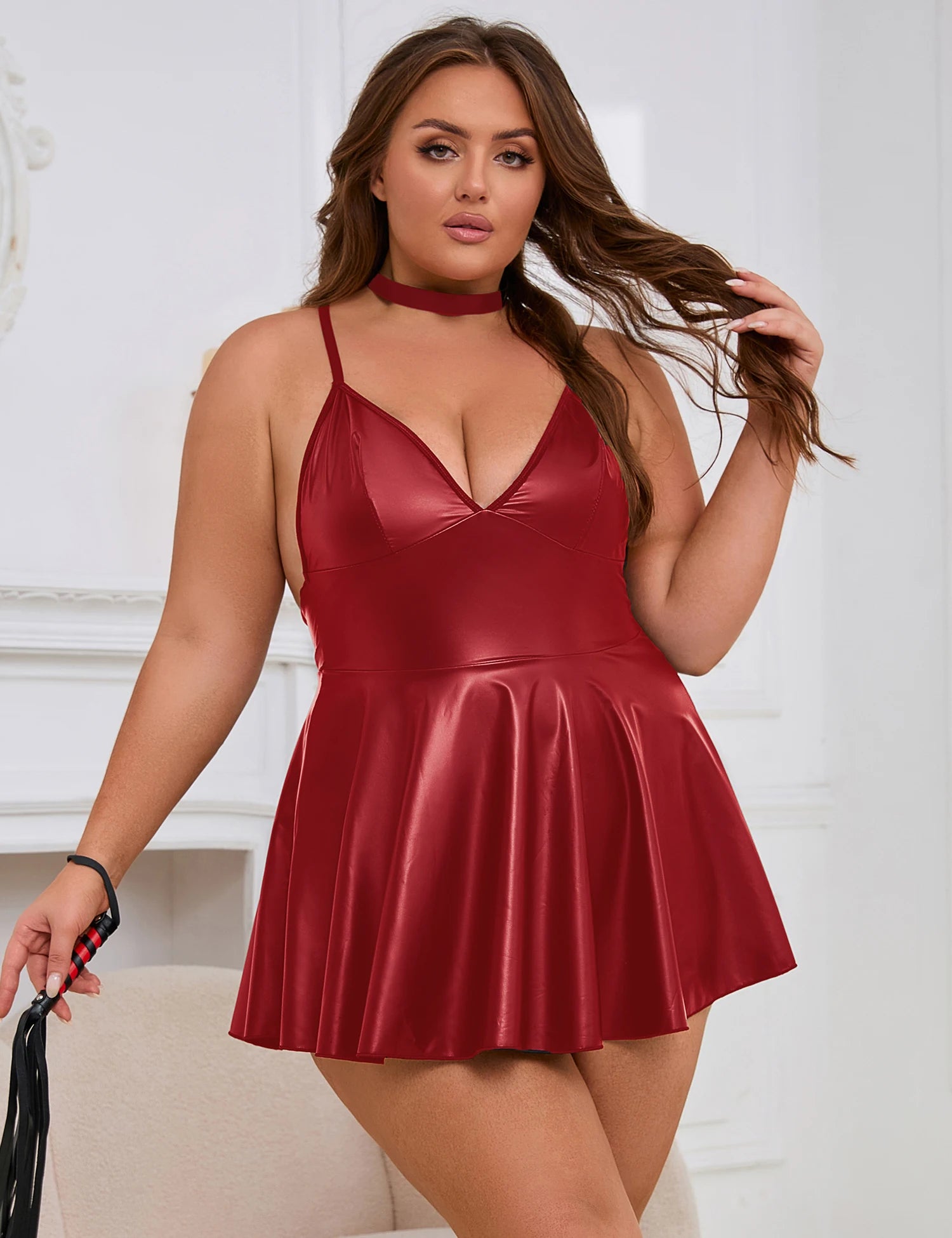 Scarlet Velvet Goddess Chemise