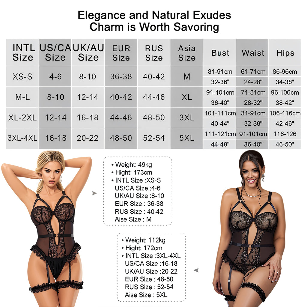 Midnight Curve Harness Teddy