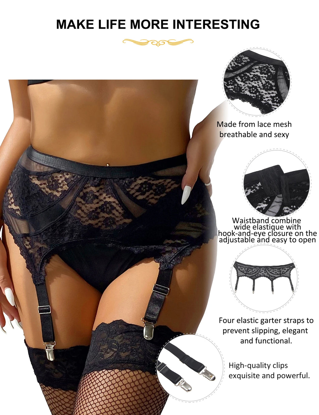 Obsidian Seductress Garter Belt