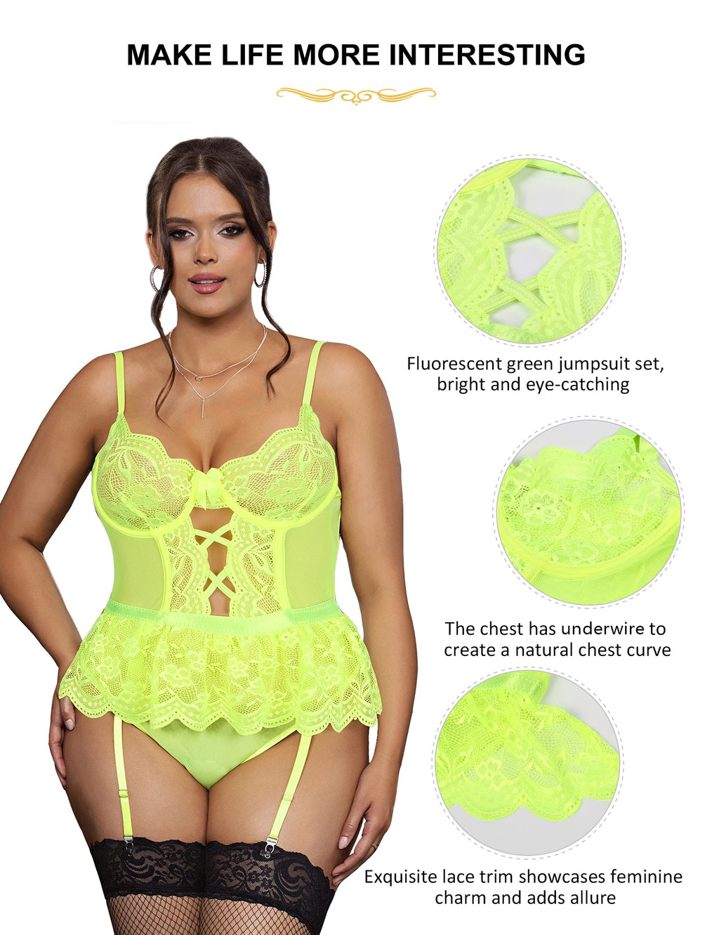 Lime Seduction Garter Set