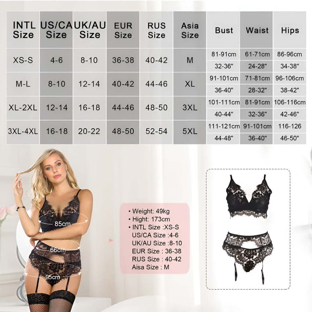 Midnight Allure Lace Set
