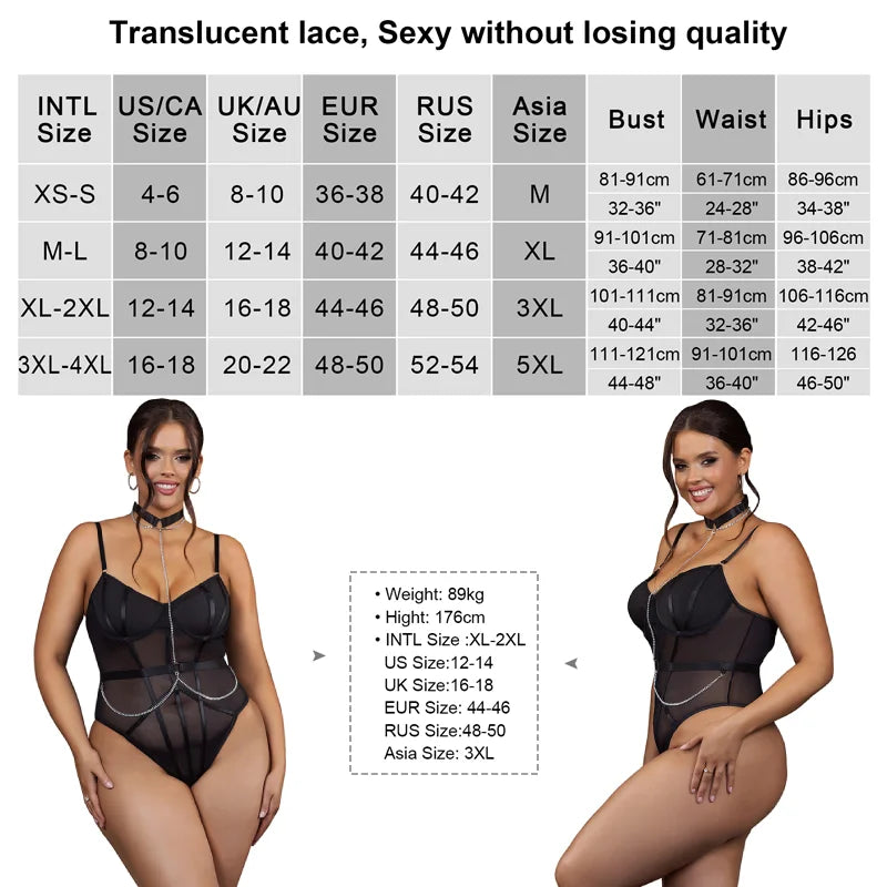 Obsidian Lace Hourglass Teddy