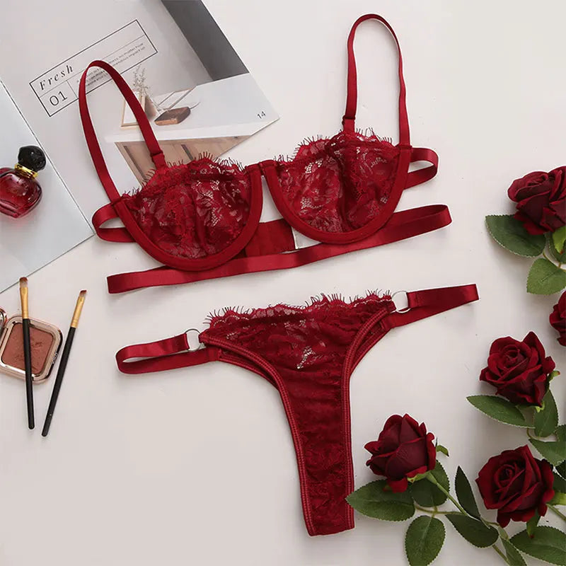 Rose Whisper Lace Set