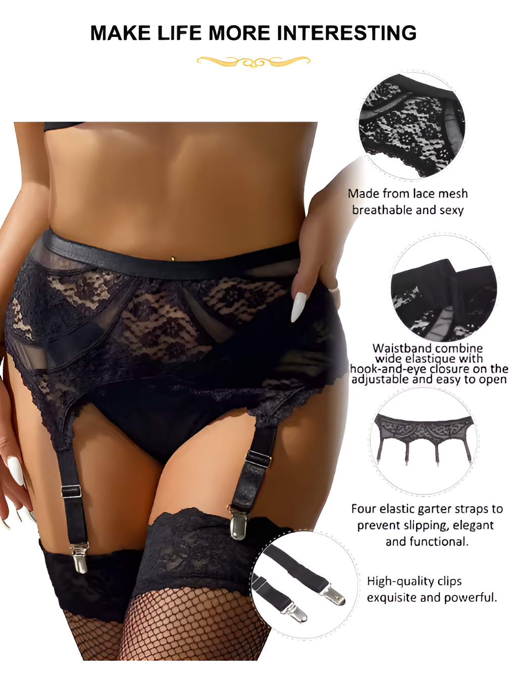 Obsidian Seductress Garter Belt